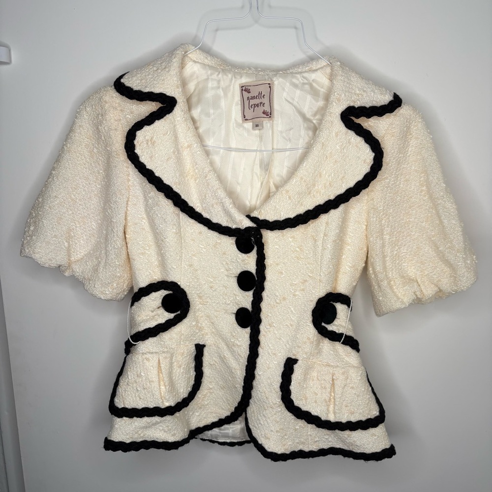 Nanette Lepore Cream Jacket with Black Accents